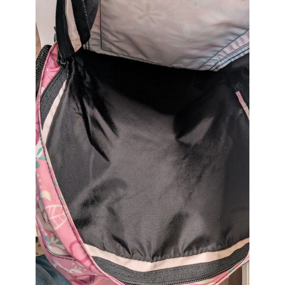 L.L. Bean Deluxe Backpack Kids Hawaiian Pink Floral Print Tropical Vintage Rare! - Picture 5 of 9